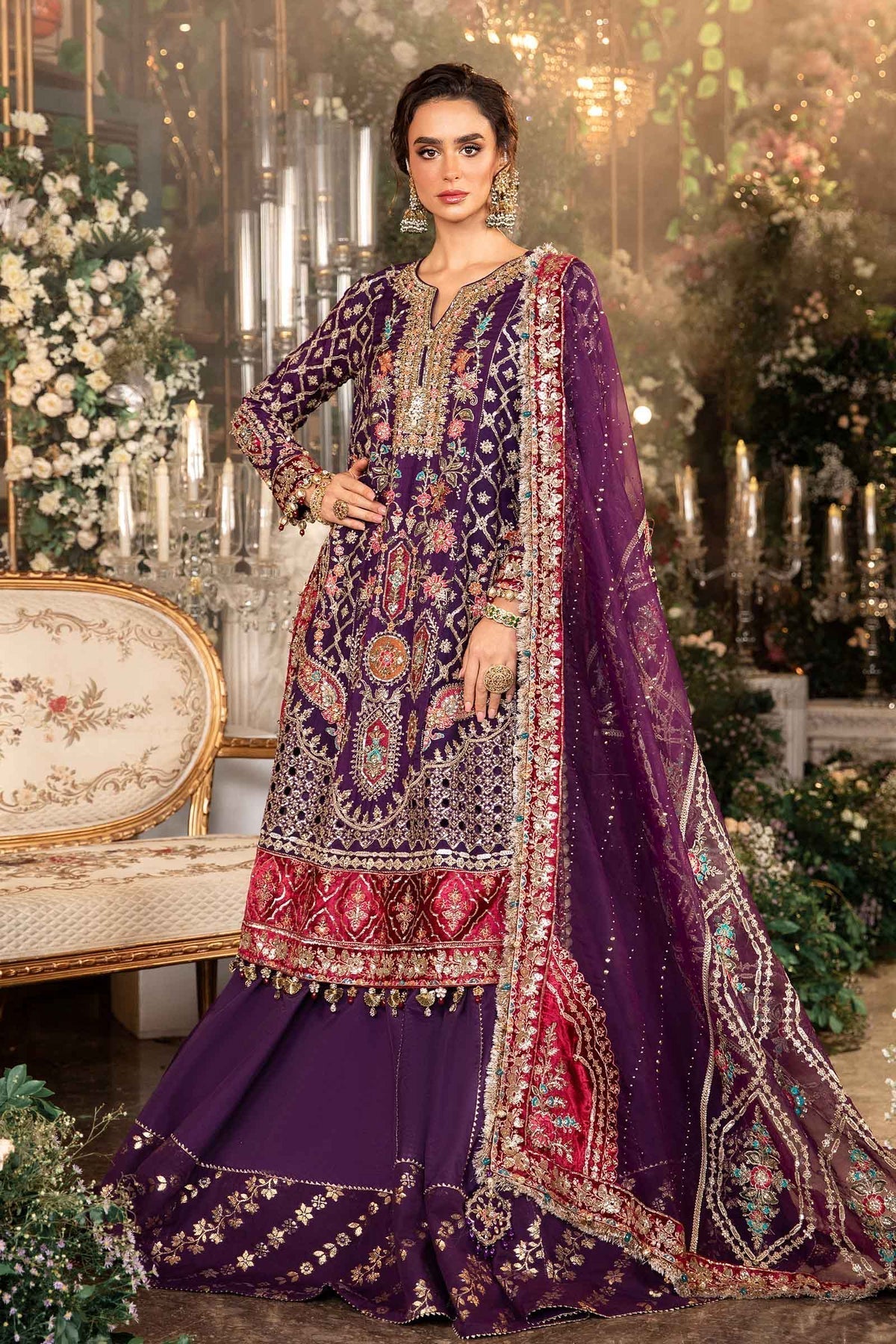 Maria B | Mbroidered Formals 24 | Organza Suit | BD-2903 - Designer Dress with Intricate embroidery and embellishments. Shop elegent wedding dress at Maria Faisal.