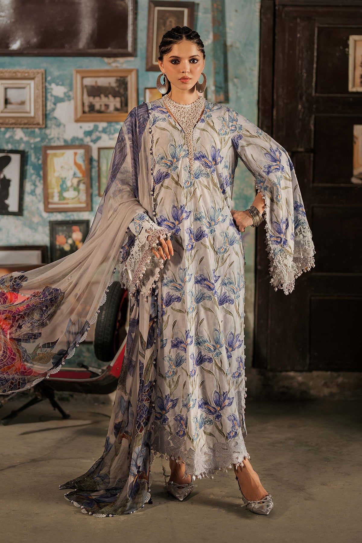 Maria B | M Prints Winter Fall 2026 | MPT-3104-A - Luxury Dress - available at Maria Faisal in UK and USA.
