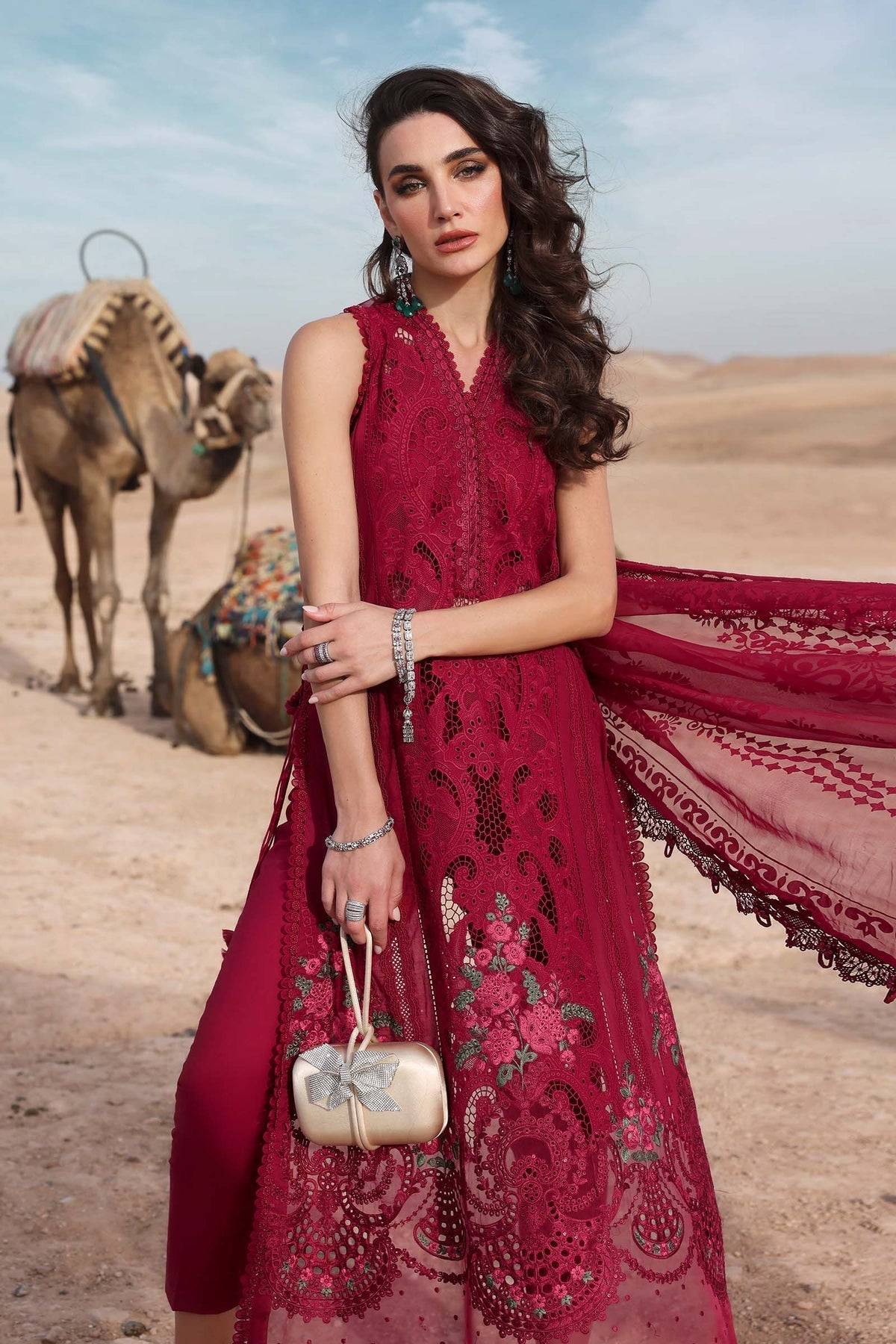 Maria B | Luxury Lawn 25 | D-2504-A by Maria Faisal - Registered Vendor of : Maria B - type : Ladies Clothes - 100% original wedding dresses
