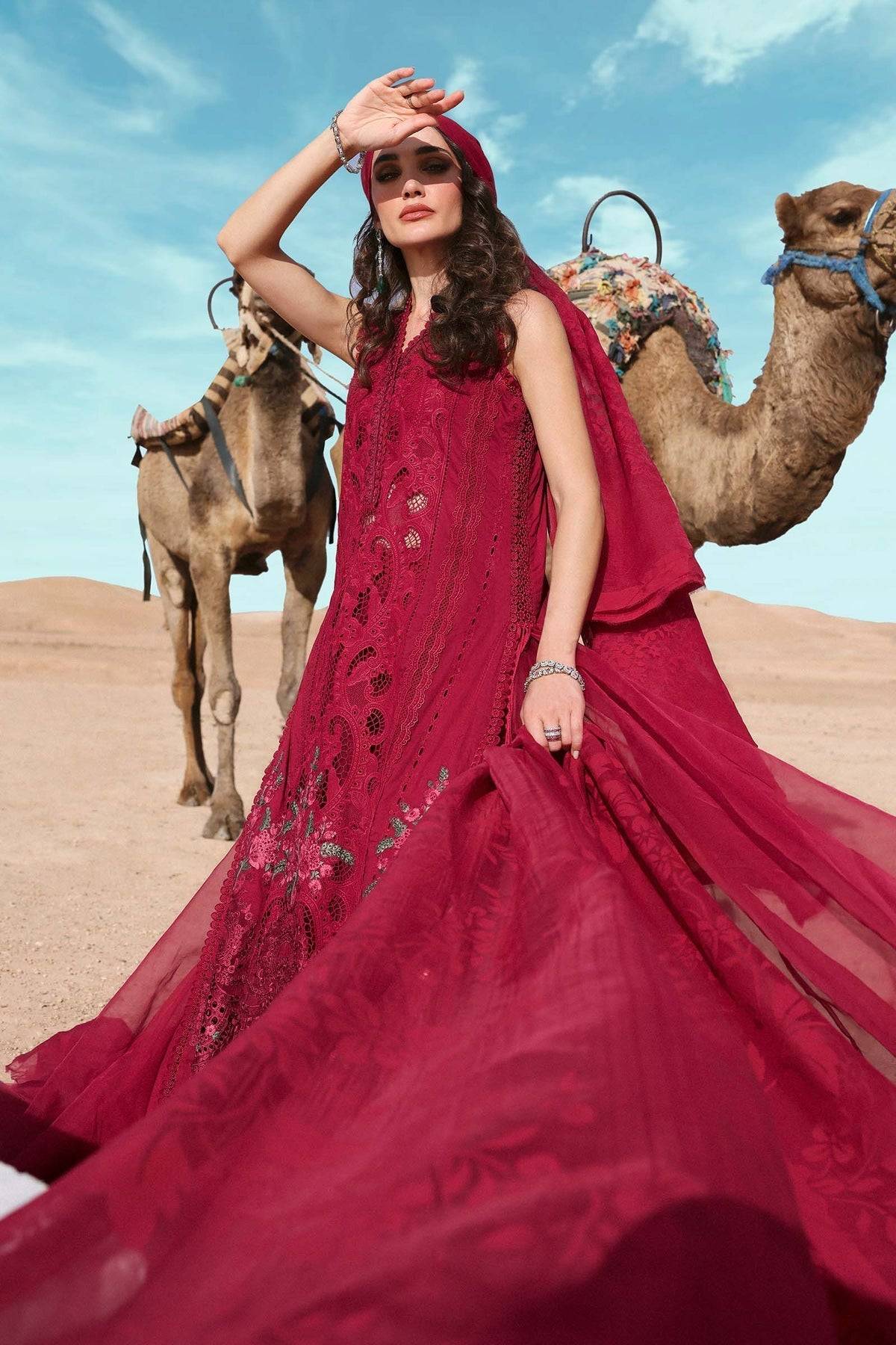 Maria B | Luxury Lawn 25 | D-2504-A by Maria Faisal - Registered Vendor of : Maria B - type : Ladies Clothes - 100% original wedding dresses