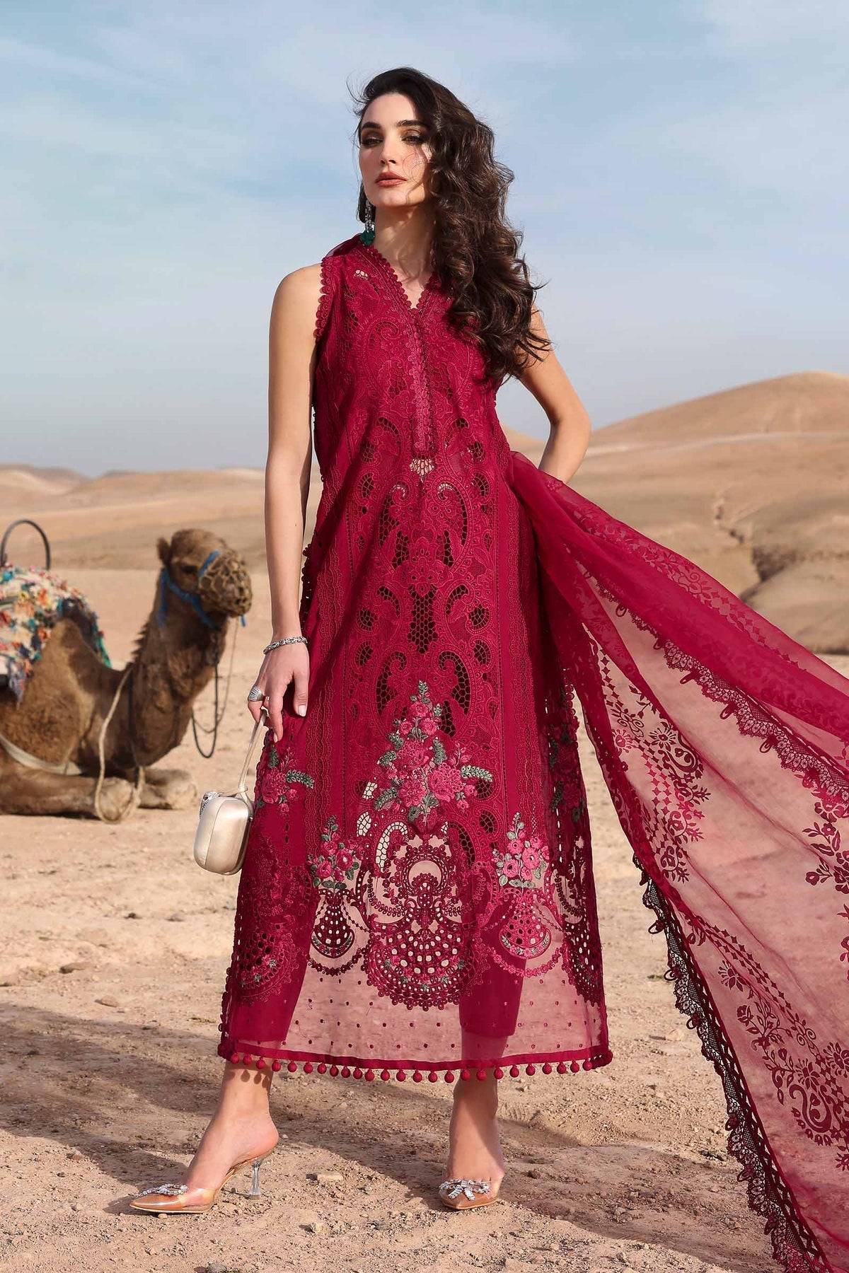Maria B | Luxury Lawn 25 | D-2504-A by Maria Faisal - Registered Vendor of : Maria B - type : Ladies Clothes - 100% original wedding dresses
