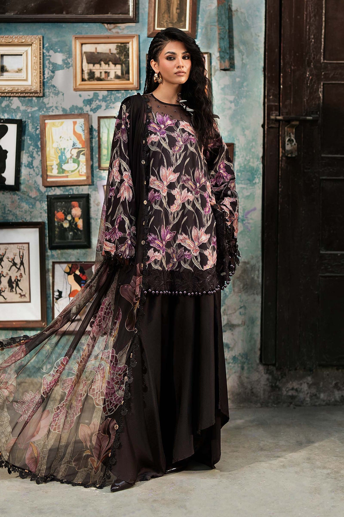 Maria B | M Prints Winter Fall 2026 | MPT-3104-B - Luxury Dress - available at Maria Faisal in UK and USA.