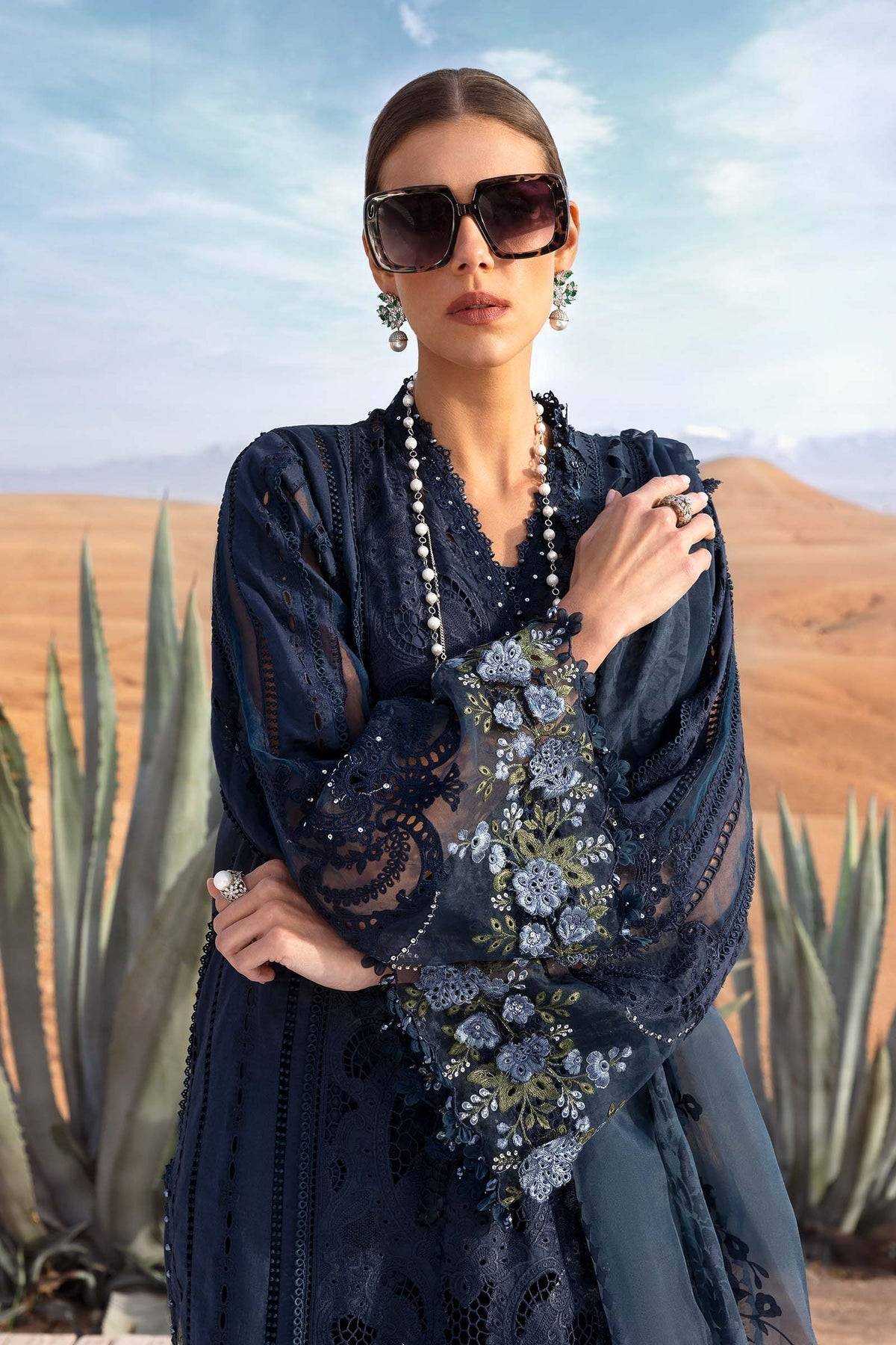 Maria B | Luxury Lawn 25 | D-2504-B by Maria Faisal - Registered Vendor of : Maria B - type : Ladies Clothes - 100% original wedding dresses
