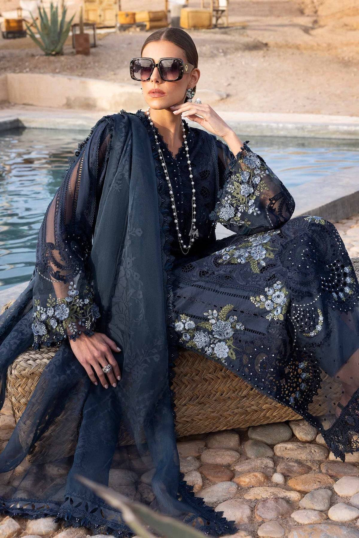 Maria B | Luxury Lawn 25 | D-2504-B by Maria Faisal - Registered Vendor of : Maria B - type : Ladies Clothes - 100% original wedding dresses