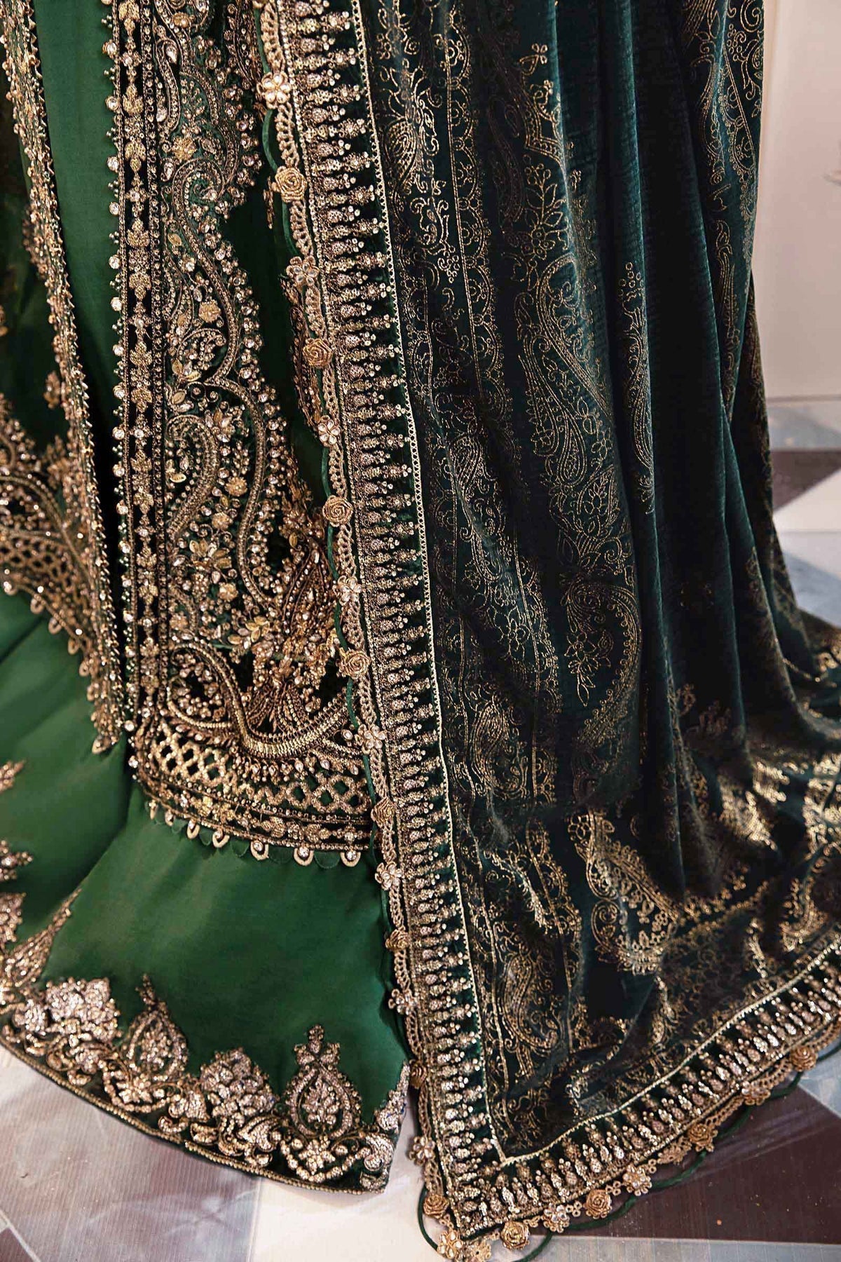 Maria B | Mbroidered Formals 24 | Velvet Suit | BD-2904 - Designer Dress with Intricate embroidery and embellishments. Shop elegent wedding dress at Maria Faisal.