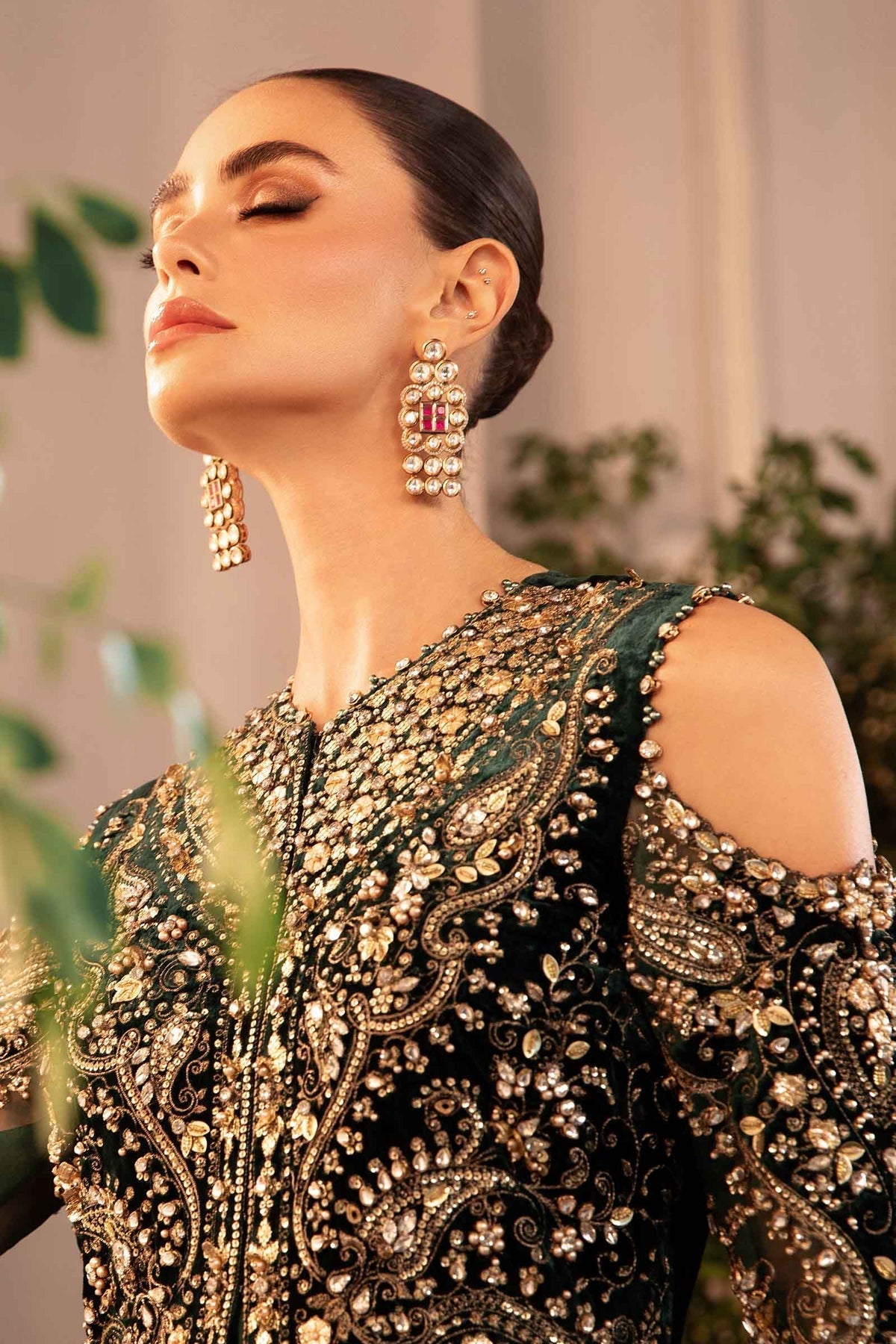 Maria B | Mbroidered Formals 24 | Velvet Suit | BD-2904 - Designer Dress with Intricate embroidery and embellishments. Shop elegent wedding dress at Maria Faisal.