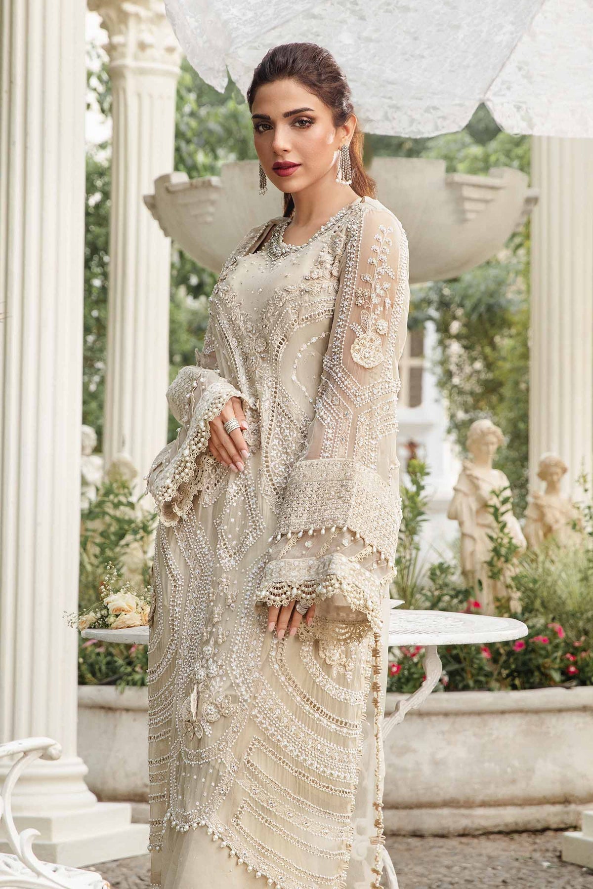 Maria B | Chiffon Formals 24 | Chiffon Suit | MPC-24-104 - Wedding Dress - Maria Faisal
