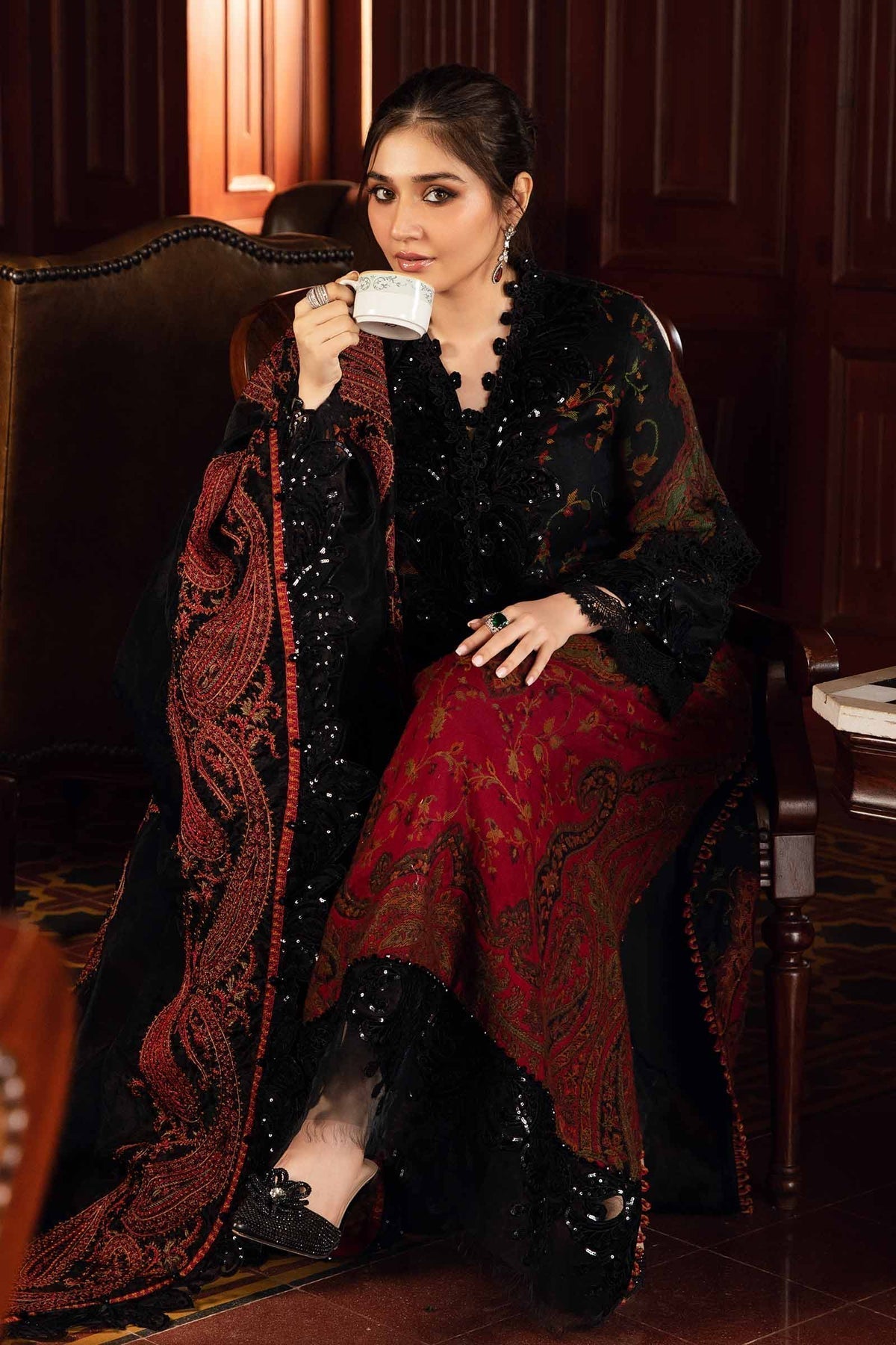 Maria B | Winter Luxe 24 | Velvet DL-1204 - Ladies Clothes - Maria Faisal