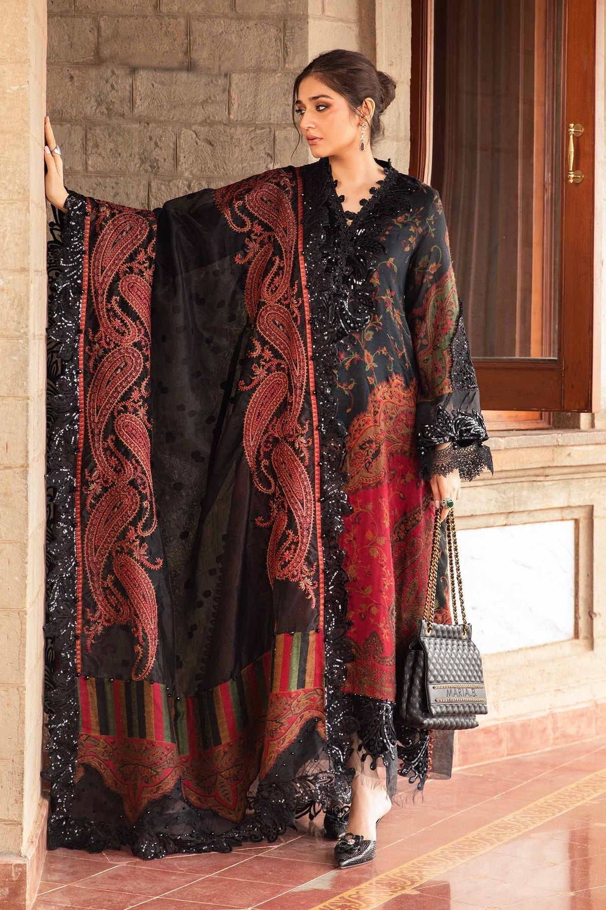 Maria B | Winter Luxe 24 | Velvet DL-1204 - Ladies Clothes - Maria Faisal