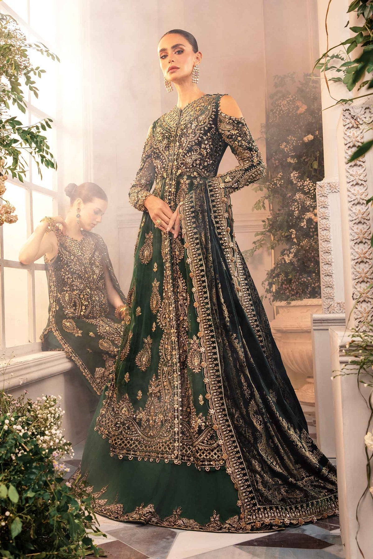 Maria B | Mbroidered Formals 24 | Velvet Suit | BD-2904 - Designer Dress with Intricate embroidery and embellishments. Shop elegent wedding dress at Maria Faisal.