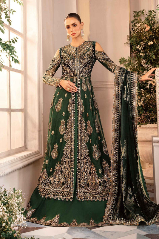 Maria B | Mbroidered Formals 24 | Velvet Suit | BD-2904 - Designer Dress with Intricate embroidery and embellishments. Shop elegent wedding dress at Maria Faisal.