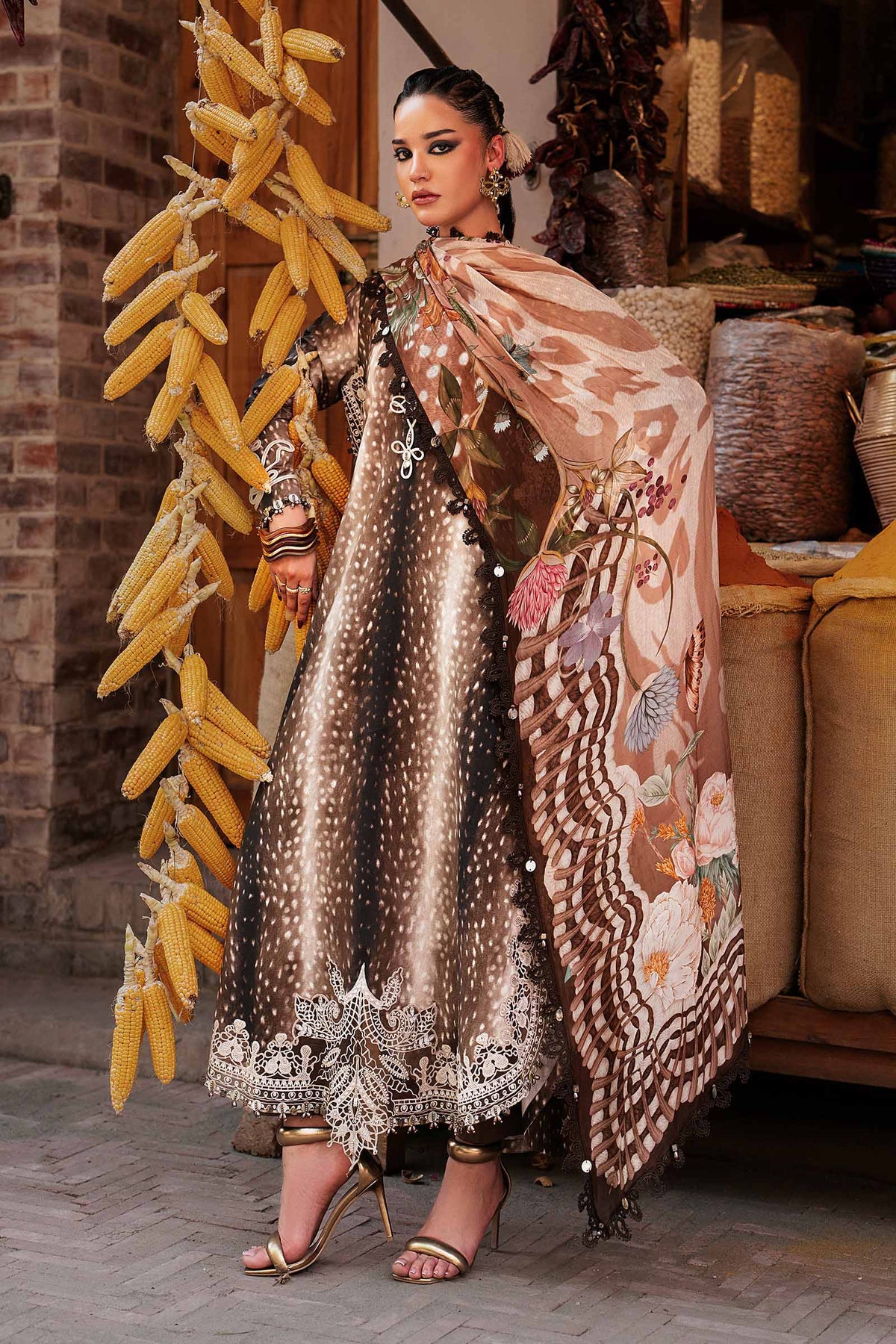 Maria B | M Prints Winter Fall 2026 | MPT-3105-B - Luxury Dress - available at Maria Faisal in UK and USA.