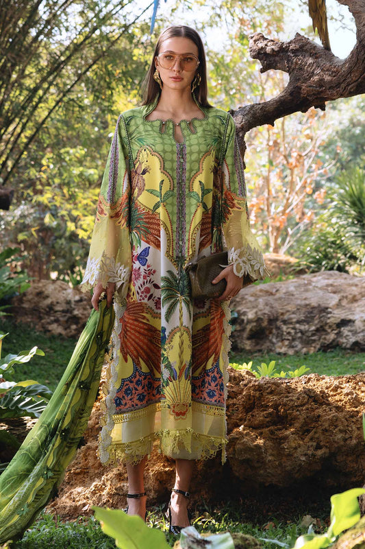 YellowLawn Long Shirt with Pants - Maria B | M Prints Eid'26 | MPT-2905-B - Ladies Clothes - Maria Faisal