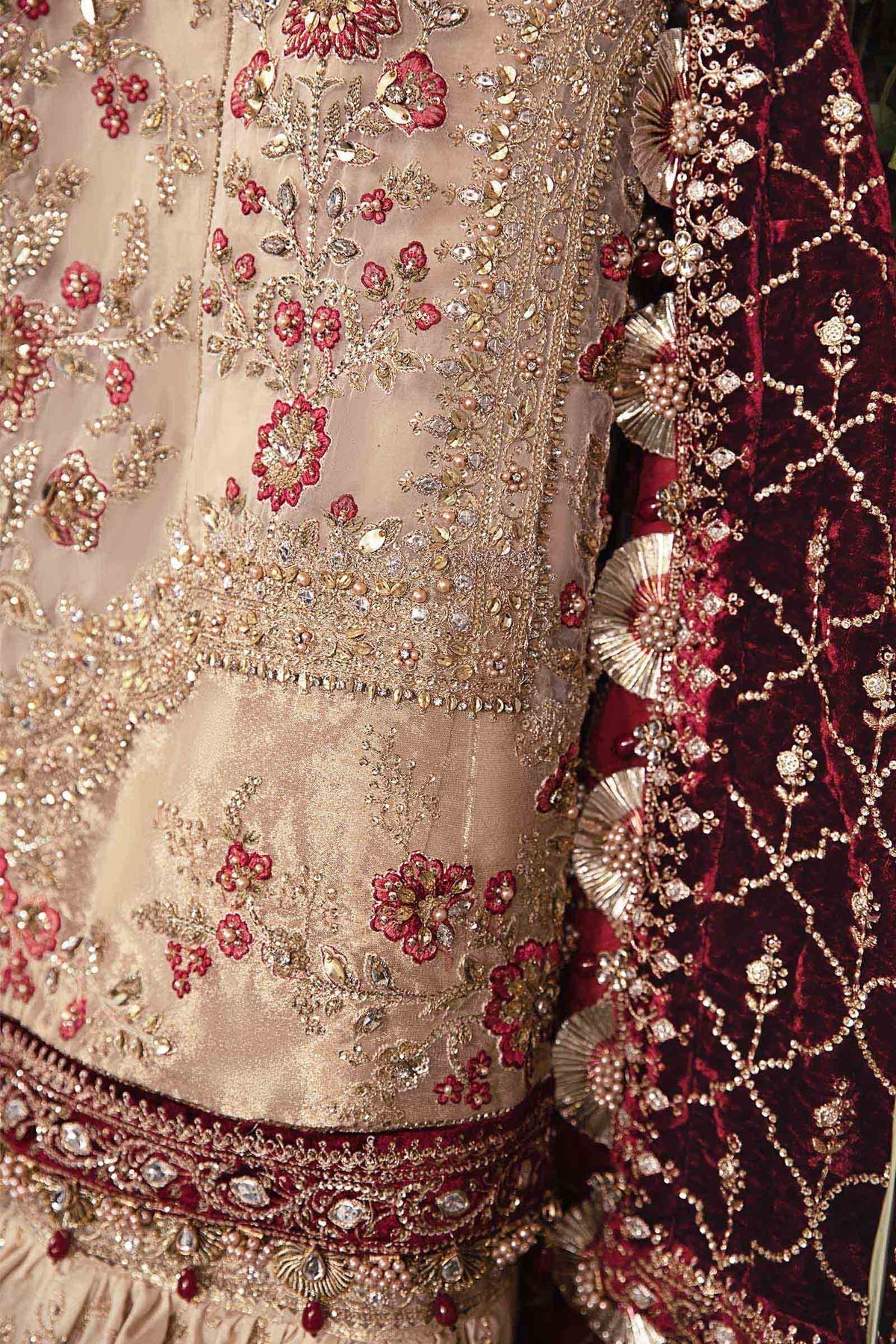 Maria B | Mbroidered Formals 24 | Velvet Suit | BD-2905 - Designer Dress with Intricate embroidery and embellishments. Shop elegent wedding dress at Maria Faisal.