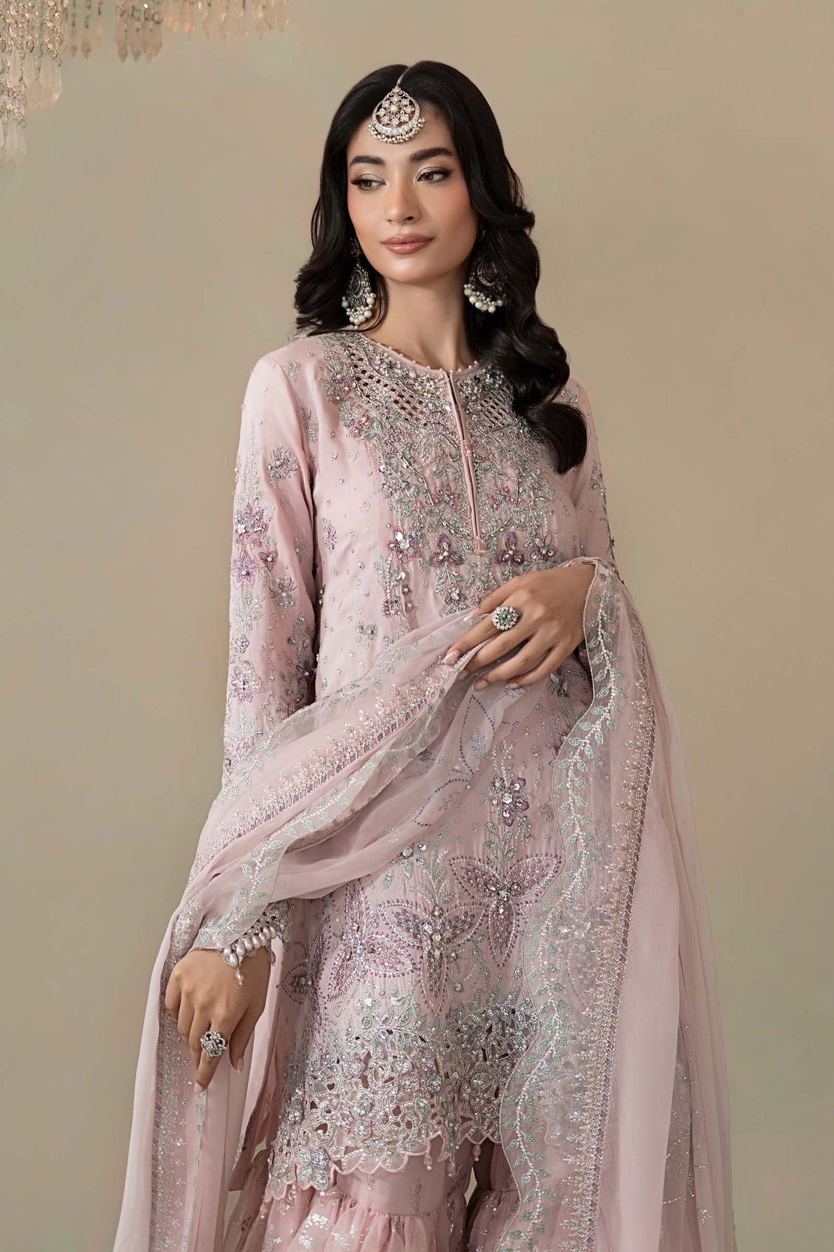 Maria B | Soiree Formals | WFS-09-05-Nude - Formal Dress - available at Maria Faisal in UK and USA.
