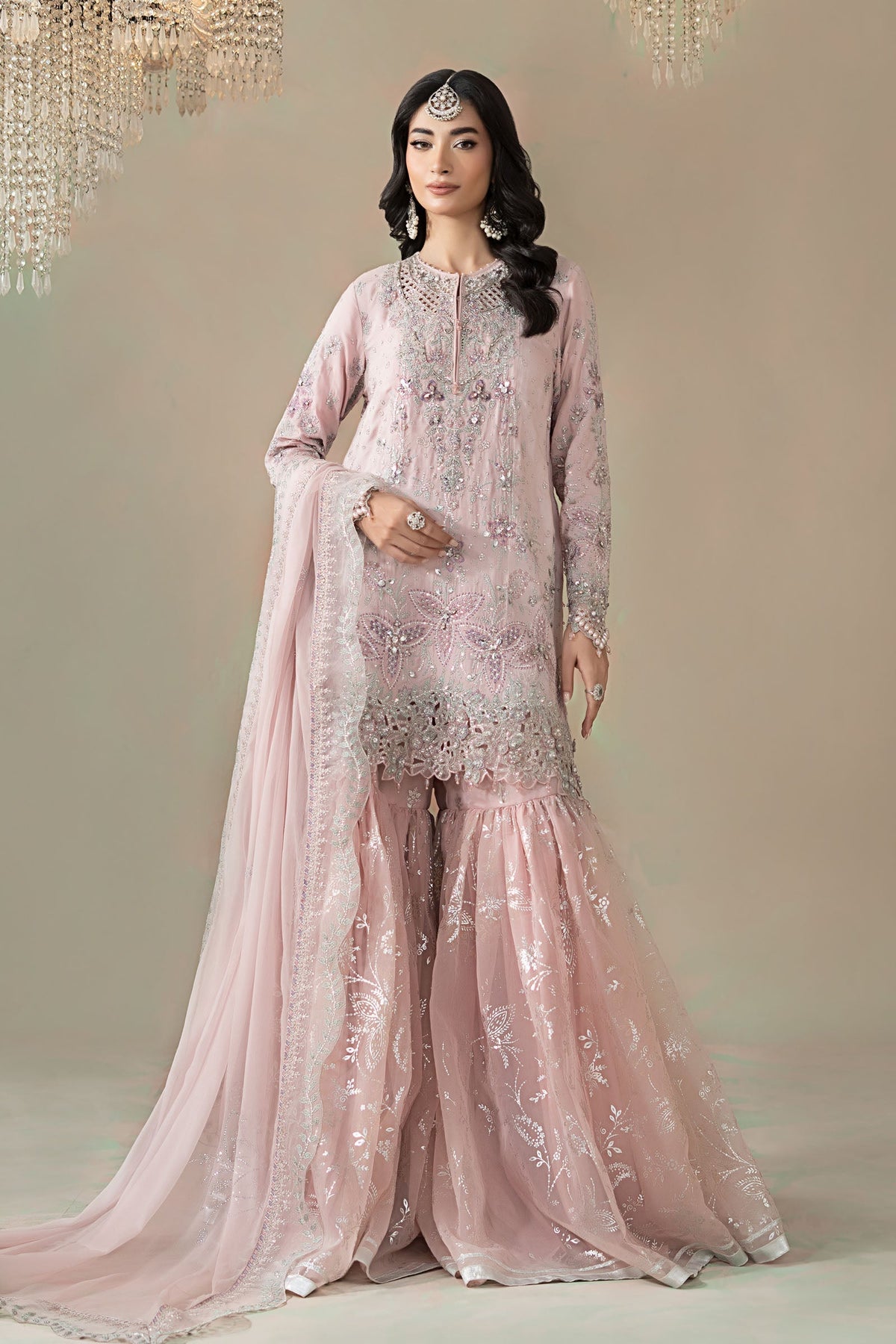 Maria B | Soiree Formals | WFS-09-05-Nude - Formal Dress - available at Maria Faisal in UK and USA.