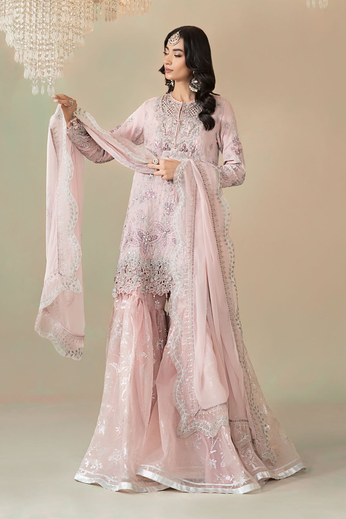 Maria B | Soiree Formals | WFS-09-05-Nude - Formal Dress - available at Maria Faisal in UK and USA.