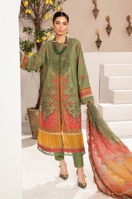 Maria.B | M Print Eid Edit | MPT-2206-A - Designer Dress with Intricate embroidery and embellishments. Shop elegent wedding dress at Maria Faisal.