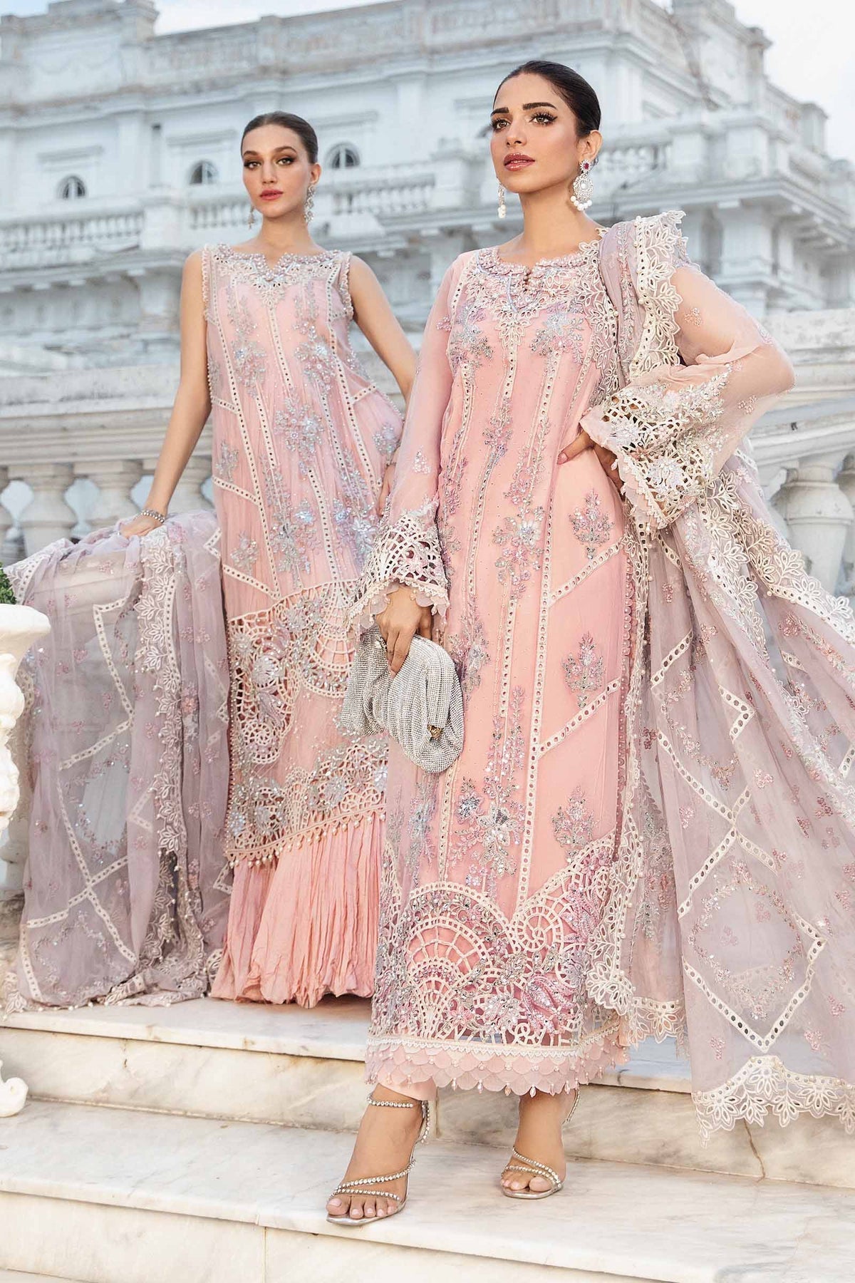Maria B | Chiffon Formals 24 | Chiffon Suit | MPC-24-106 - Wedding Dress - Maria Faisal
