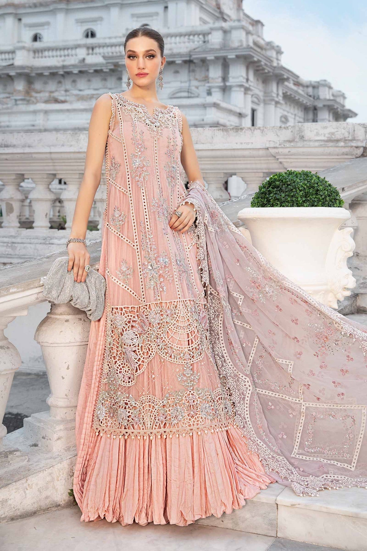 Maria B | Chiffon Formals 24 | Chiffon Suit | MPC-24-106 - Wedding Dress - Maria Faisal