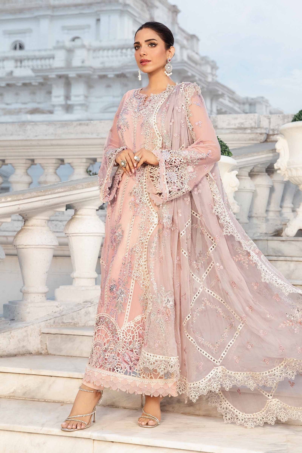 Maria B | Chiffon Formals 24 | Chiffon Suit | MPC-24-106 - Wedding Dress - Maria Faisal