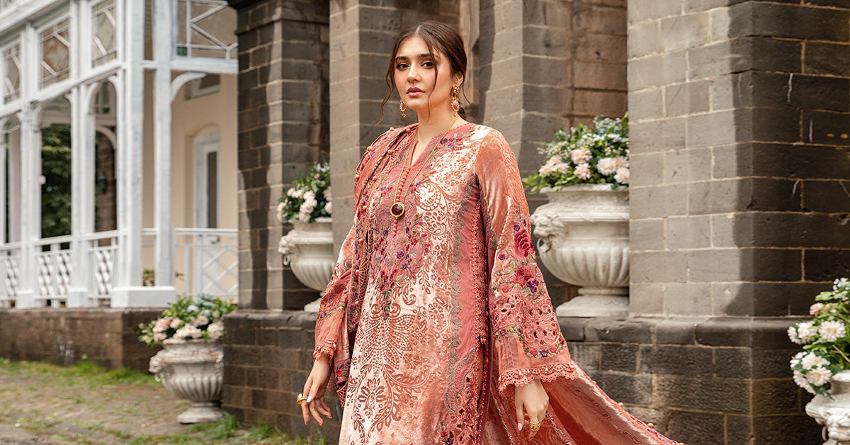 Maria B | Winter Luxe 24 | Velvet DL-1206 - Ladies Clothes - Maria Faisal