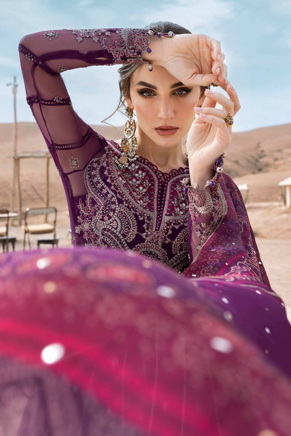 Maria B | Luxury Lawn 25 | D-2507-B by Maria Faisal - Registered Vendor of : Maria B - type : Ladies Clothes - 100% original wedding dresses