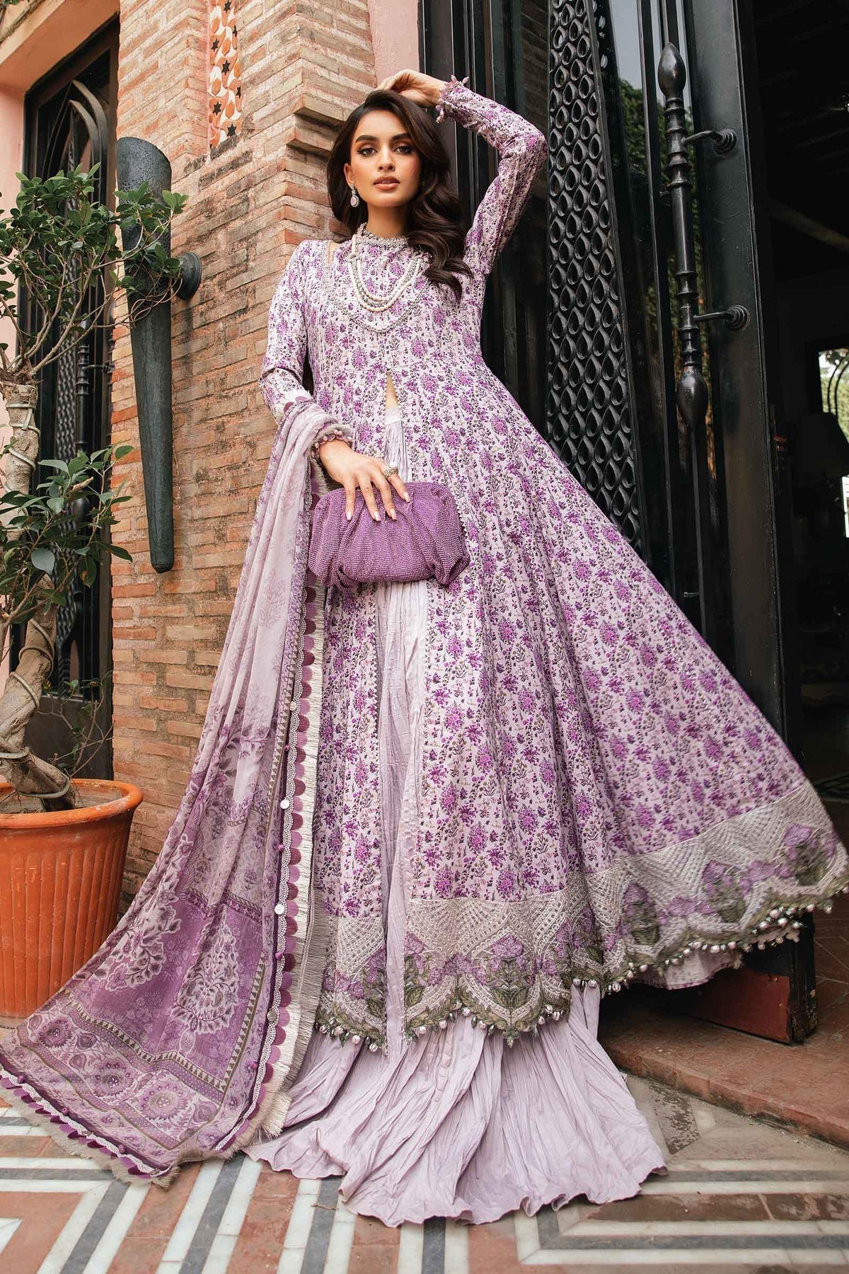 Maria.B | M Print Eid Edit | MPT-2207-B - Designer Dress with Intricate embroidery and embellishments. Shop elegent wedding dress at Maria Faisal.
