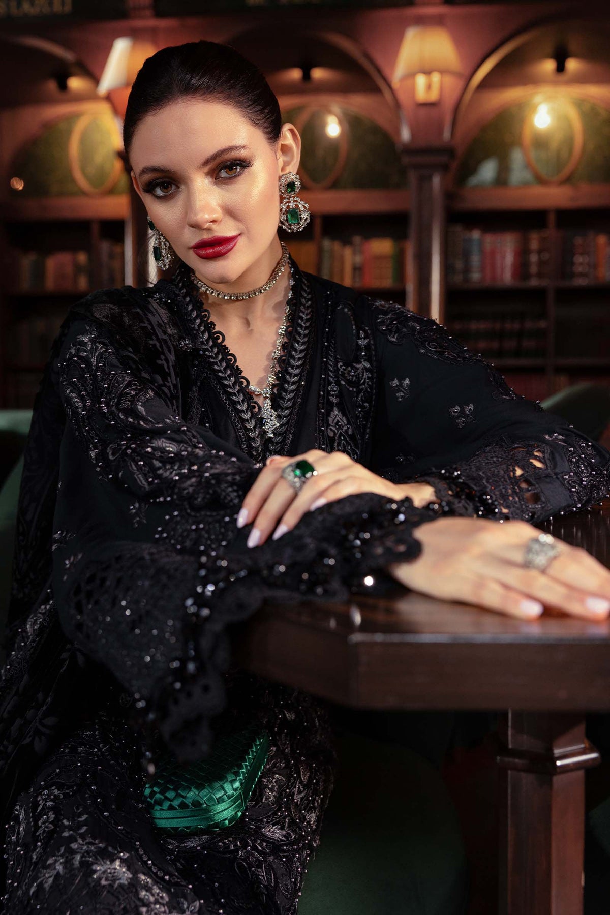Maria B | Winter Luxe 25 | WL-1307 - Casual Dress - available at Maria Faisal in UK and USA.