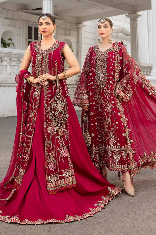 Maria B | Chiffon Formals 24 | Chiffon Suit | MPC-24-107 - Wedding Dress - Maria Faisal