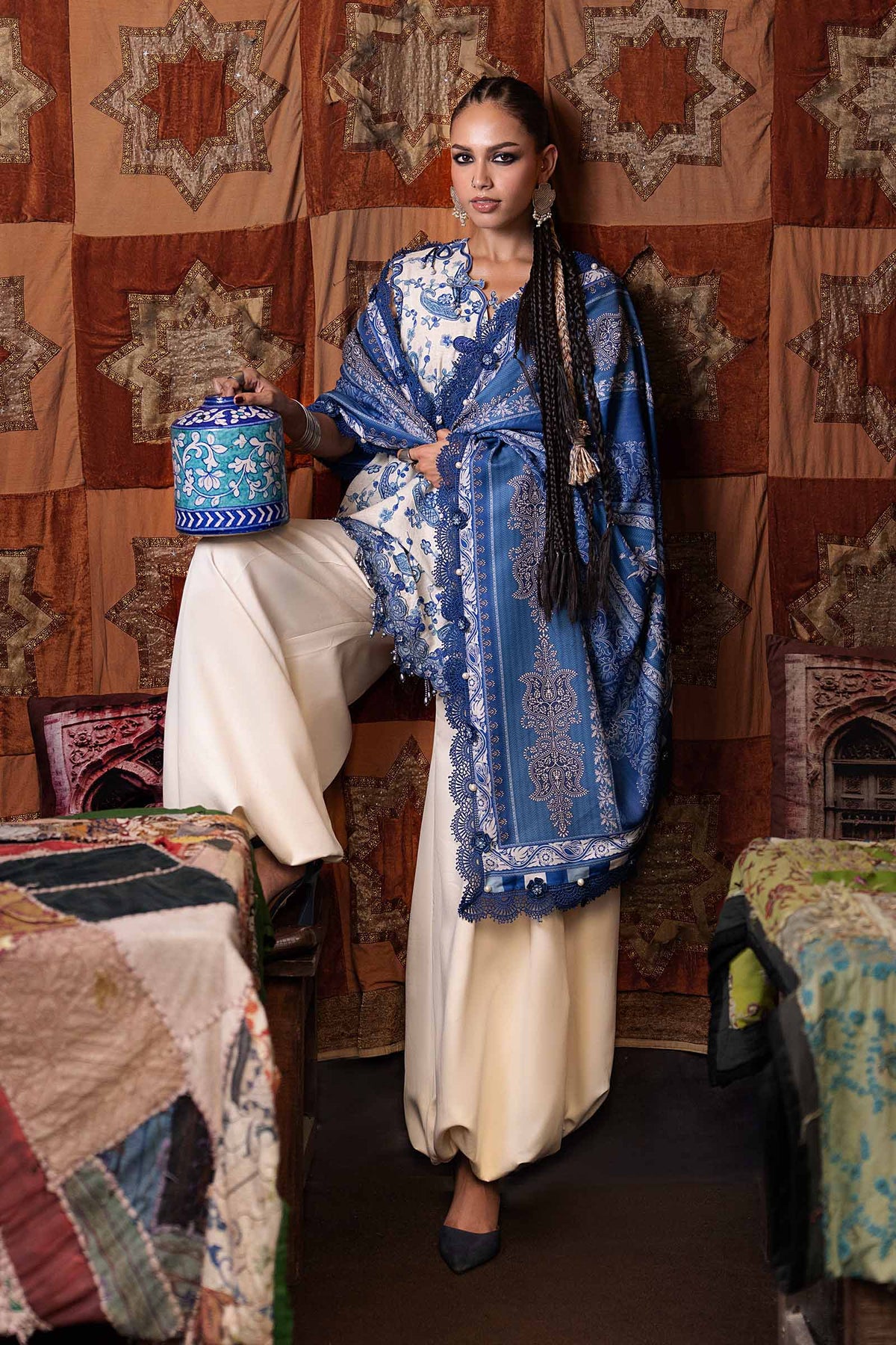 Maria B | M Prints Winter Fall 2026 | MPT-3108-A - Luxury Dress - available at Maria Faisal in UK and USA.