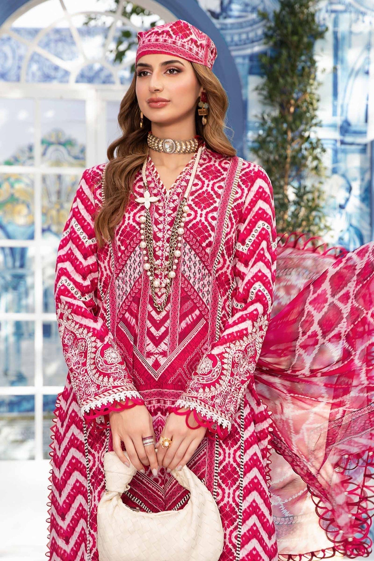 Maria.B | M Print Eid Edit | MPT-2208-A - Designer Dress with Intricate embroidery and embellishments. Shop elegent wedding dress at Maria Faisal.