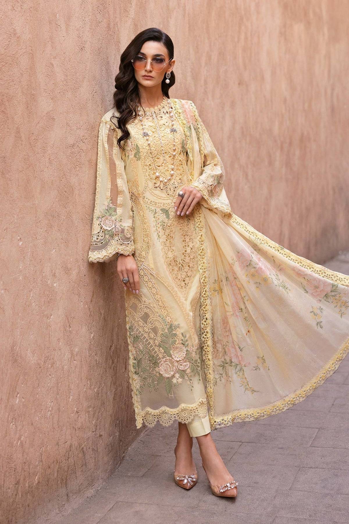 Maria B | Luxury Lawn 25 | D-2509-A by Maria Faisal - Registered Vendor of : Maria B - type : Ladies Clothes - 100% original wedding dresses