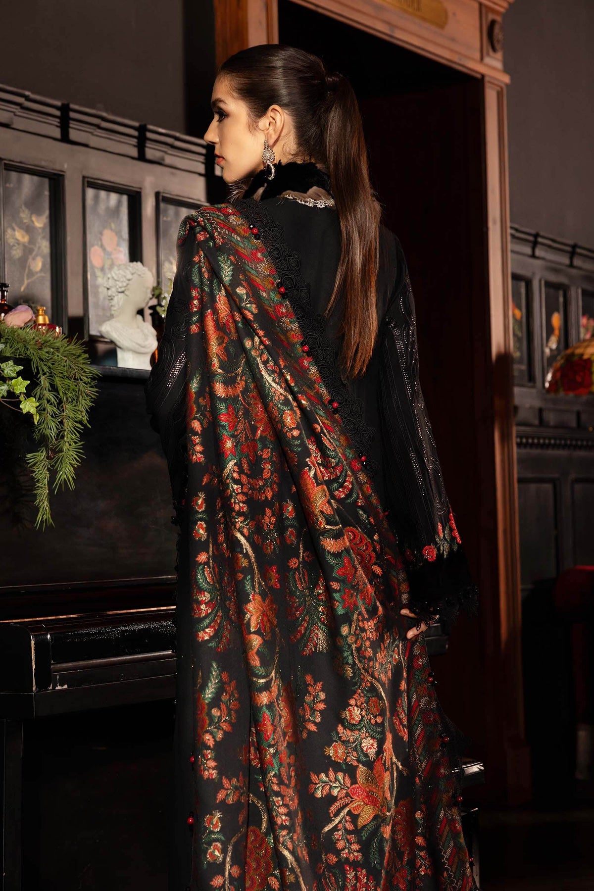 Maria B | Winter Luxe 25 | WL-1309 - Casual Dress - available at Maria Faisal in UK and USA.