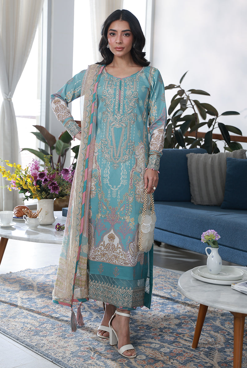 Gulaal | Delia Lawn | Eidra - Luxury Dress - available at Maria Faisal in UK and USA.
