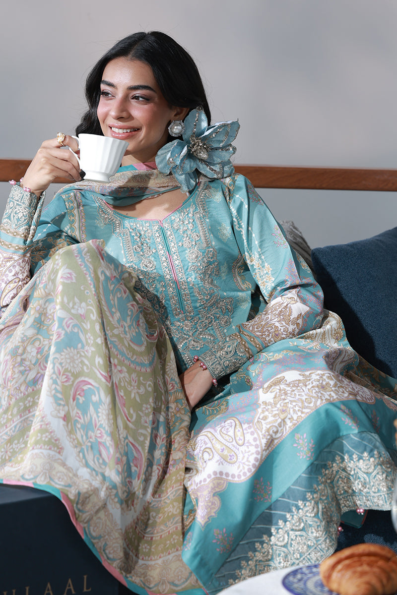Gulaal | Delia Lawn | Eidra - Luxury Dress - available at Maria Faisal in UK and USA.