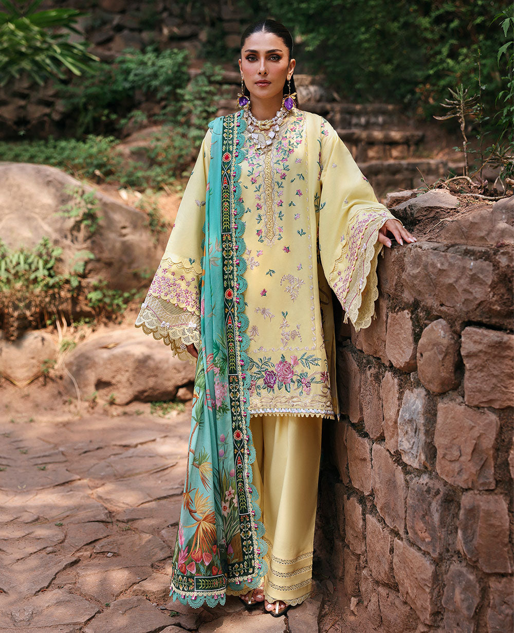 Republic Womenswear | Talia Luxury Lawn 25 | D3-A - Lina by Maria Faisal - Registered Vendor of : Republic Womenswear - type : Ladies Clothes - 100% original wedding dresses