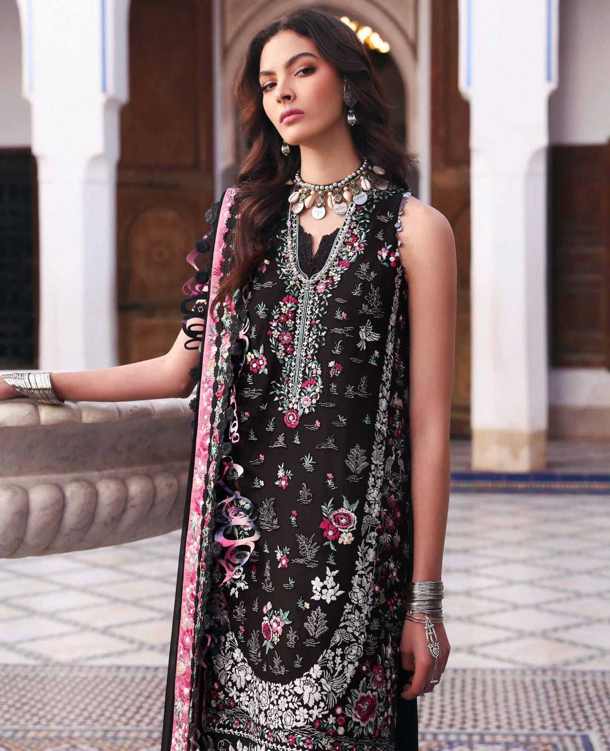 Republic Womenswear | Reine Luxury Lawn 26 | Elia - Dress - available at Maria Faisal in UK and USA.