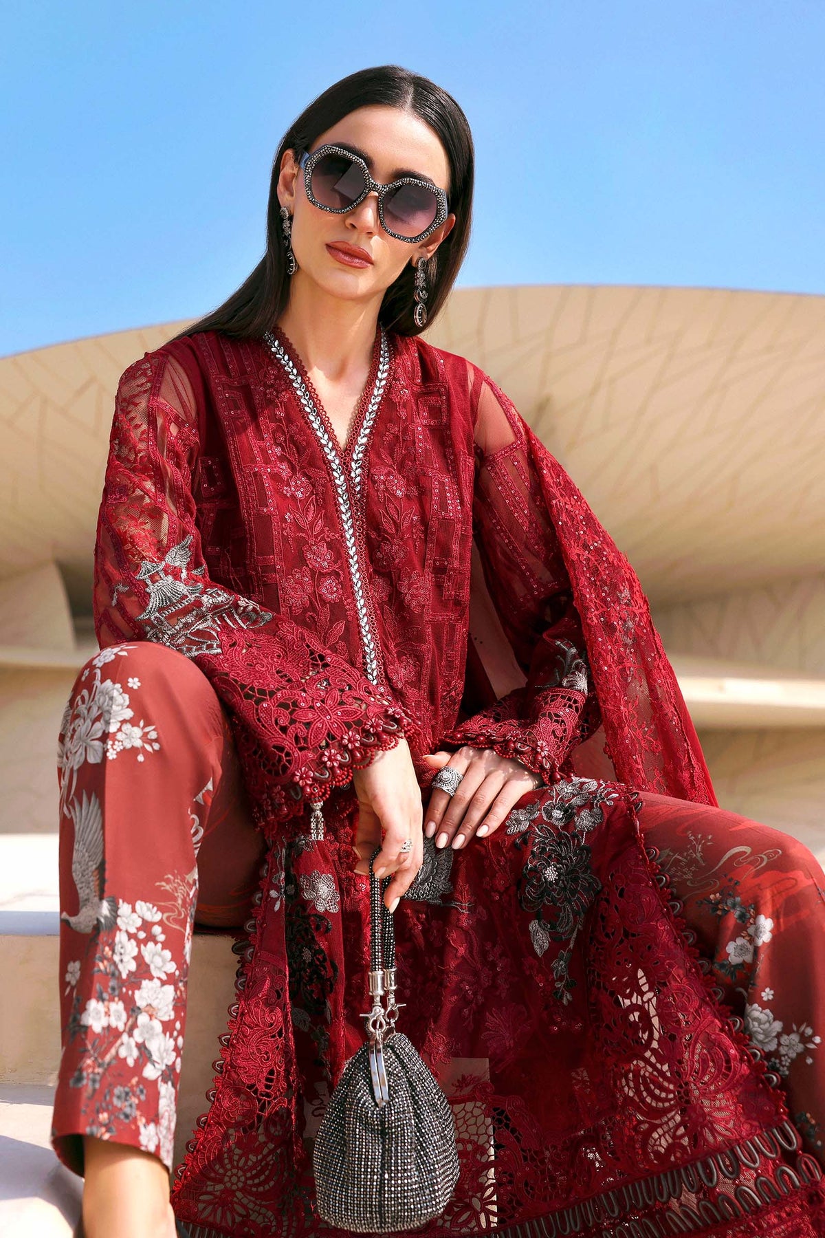 Maria B | Lawn 26 | D-2607-A - Luxury Dress - available at Maria Faisal in UK and USA.
