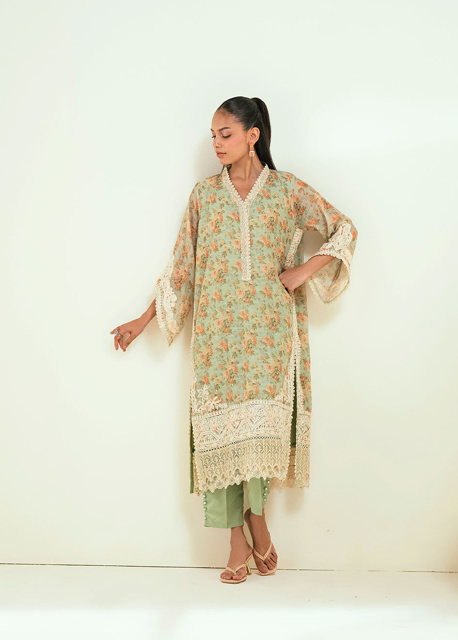 Dhanak | Signature Pret | SS24DA-2590 GREEN by Maria Faisal - Registered Vendor of : Dhanak - type : Ladies Clothes - 100% original wedding dresses