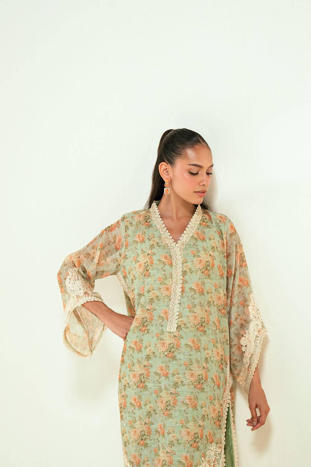 Dhanak | Signature Pret | SS24DA-2590 GREEN by Maria Faisal - Registered Vendor of : Dhanak - type : Ladies Clothes - 100% original wedding dresses