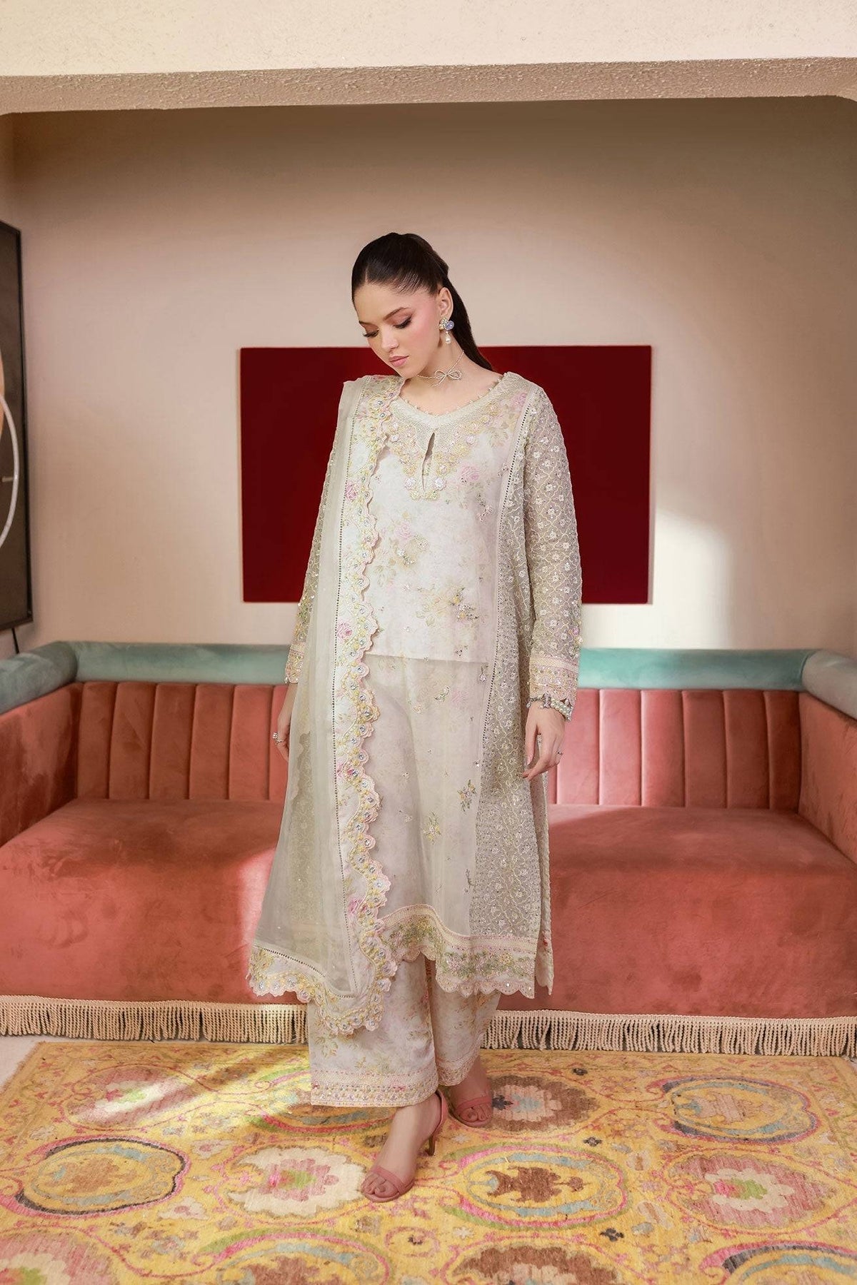 Dhanak | Chiffon Pret | SS25DA-2711 by Maria Faisal - Registered Vendor of : Dhanak - type : Ladies Clothes - 100% original wedding dresses