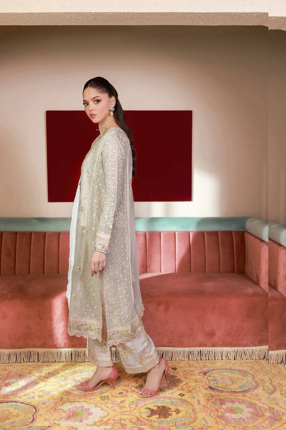 Dhanak | Chiffon Pret | SS25DA-2711 by Maria Faisal - Registered Vendor of : Dhanak - type : Ladies Clothes - 100% original wedding dresses