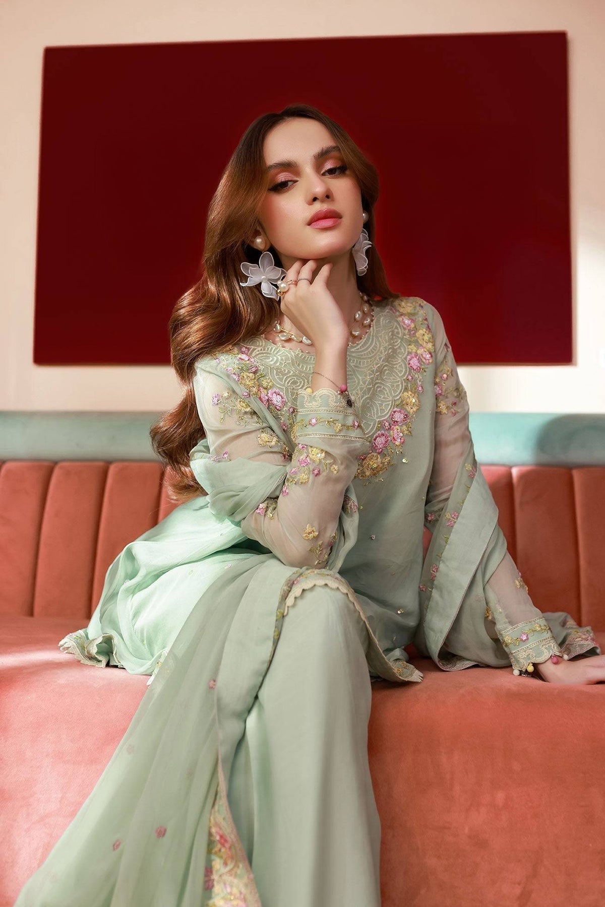 Dhanak | Chiffon Pret | SS25DA-2712 by Maria Faisal - Registered Vendor of : Dhanak - type : Ladies Clothes - 100% original wedding dresses