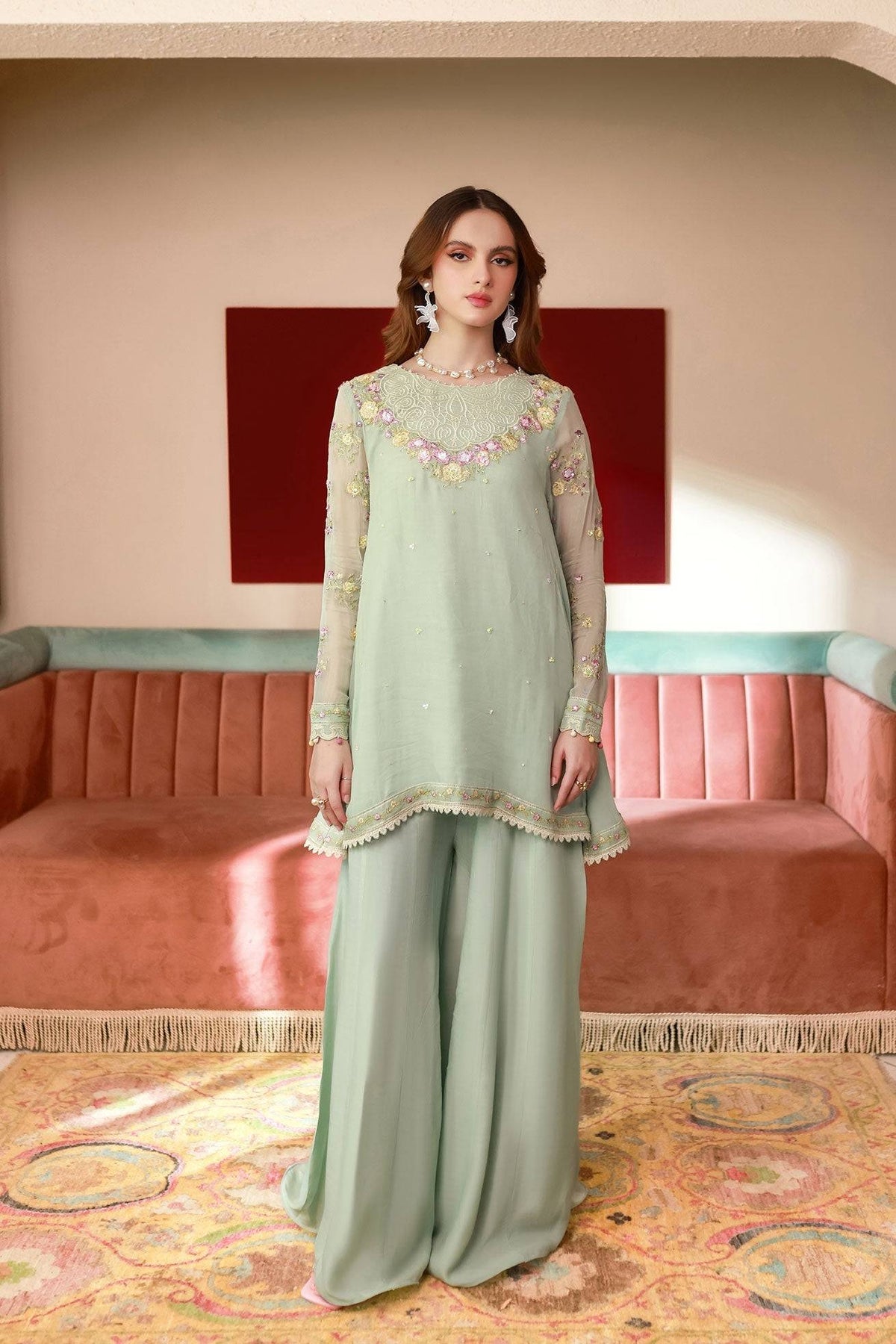 Dhanak | Chiffon Pret | SS25DA-2712 by Maria Faisal - Registered Vendor of : Dhanak - type : Ladies Clothes - 100% original wedding dresses