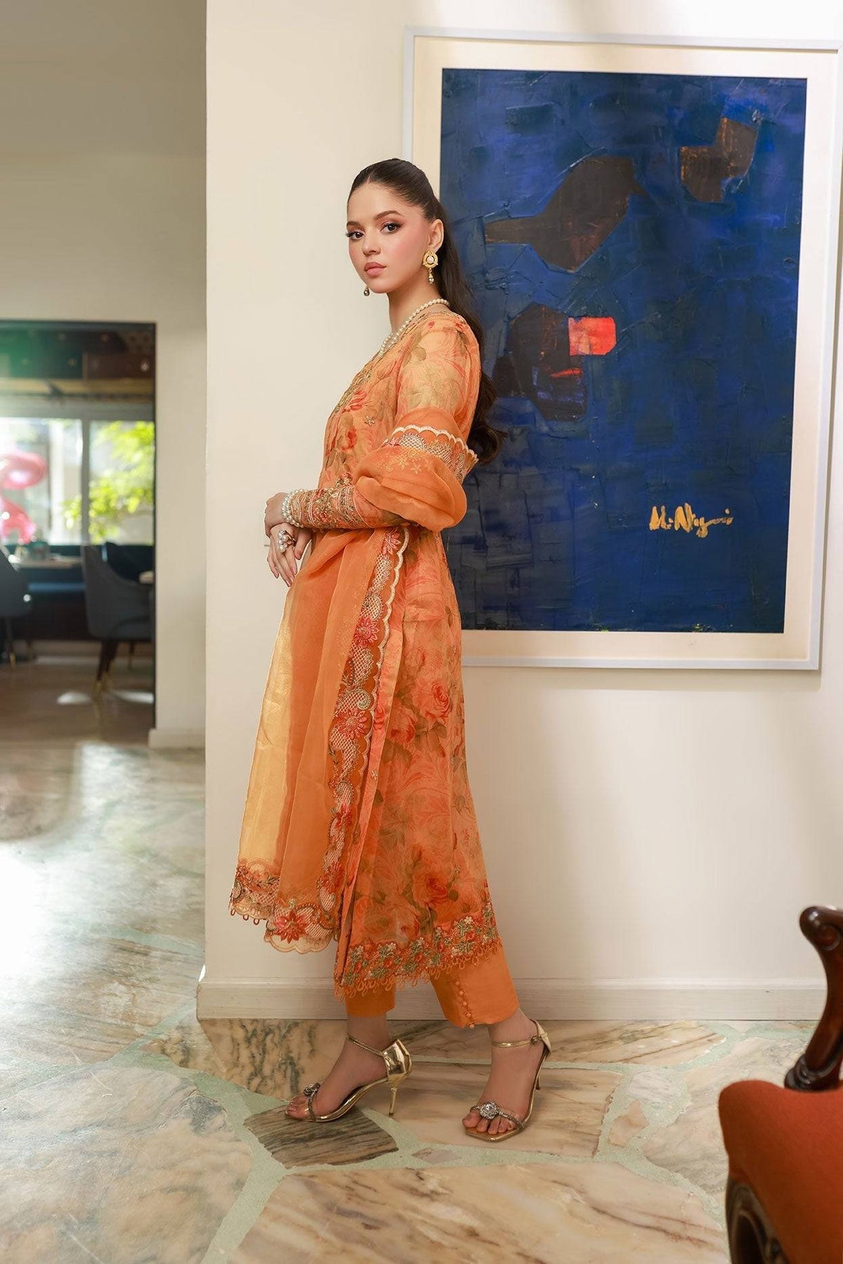 Dhanak | Chiffon Pret | SS25DA-2716 by Maria Faisal - Registered Vendor of : Dhanak - type : Ladies Clothes - 100% original wedding dresses