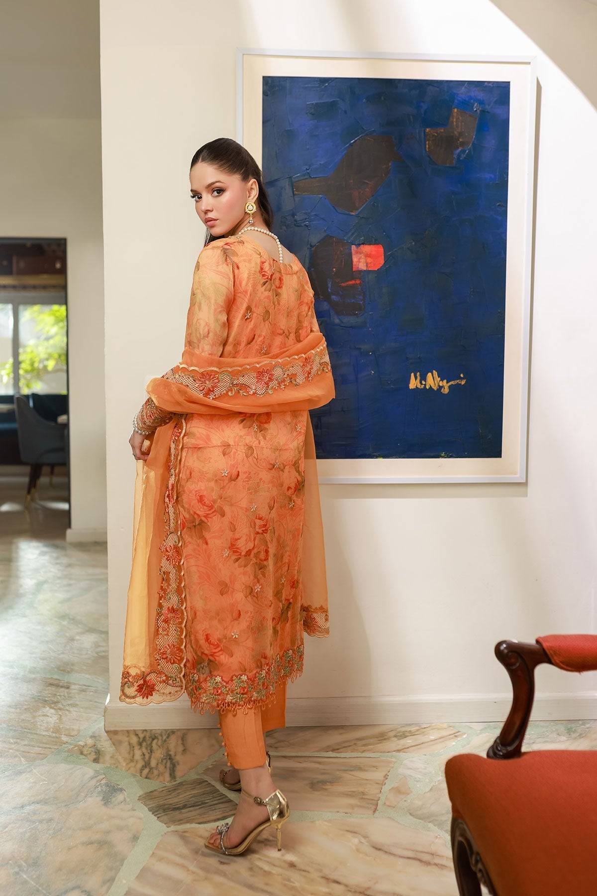 Dhanak | Chiffon Pret | SS25DA-2716 by Maria Faisal - Registered Vendor of : Dhanak - type : Ladies Clothes - 100% original wedding dresses