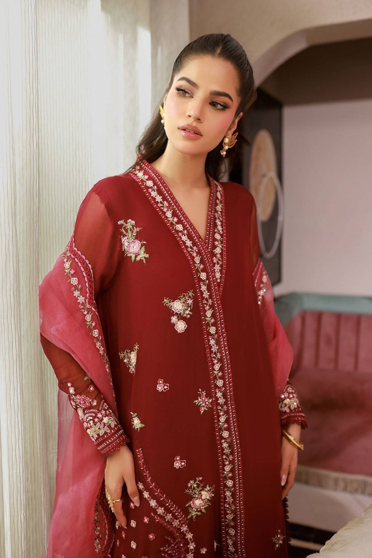 Dhanak | Chiffon Pret | SS25DA-2719 by Maria Faisal - Registered Vendor of : Dhanak - type : Ladies Clothes - 100% original wedding dresses
