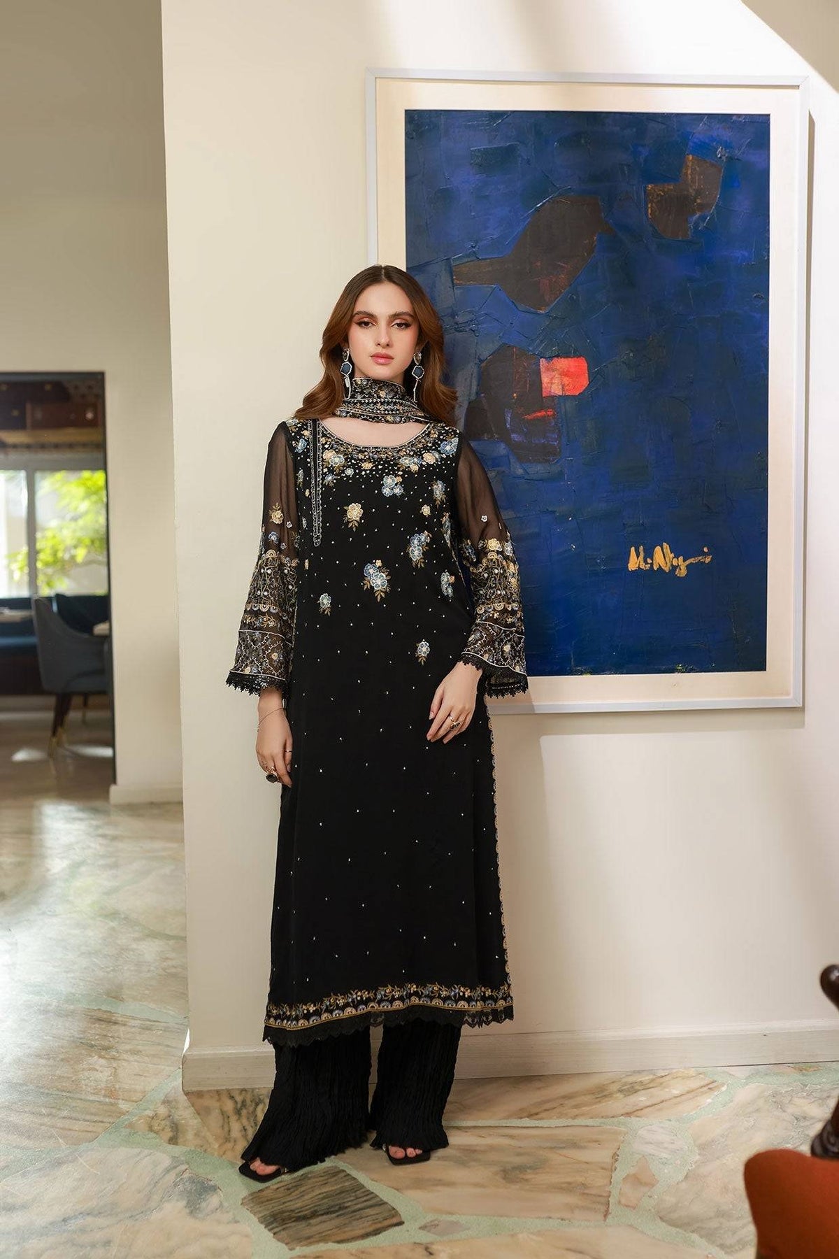 Dhanak | Chiffon Pret | SS25DA-2720 by Maria Faisal - Registered Vendor of : Dhanak - type : Ladies Clothes - 100% original wedding dresses