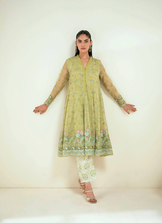 Dhanak | Signature Pret | SS25DA-2729 L-GREEN by Maria Faisal - Registered Vendor of : Dhanak - type : Ladies Clothes - 100% original wedding dresses